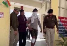 यमुनानगर में पुलिस पर फायरिंग करने वाला शूटर: पुलिस ने कराई लंगड़ाते हुए बदमाश से निशानदेही।