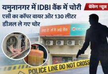 यमुनानगर में IDBI बैंक में चोरी: एसी का कॉपर वायर और 130 लीटर डीजल ले गए चोर, नियमित जांच में हुआ खुलासा