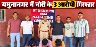 यमुनानगर में चोरी के 3 आरोपी गिरफ्तार, मंदिर समेत कई वारदातों का खुलासा