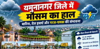 Yamunanagar Weather Today: सुबह से बदला मौसम, बारिश और तेज हवाओं का अलर्ट; करवा चौथ पर चांद के दीदार में आ सकते हैं बादल